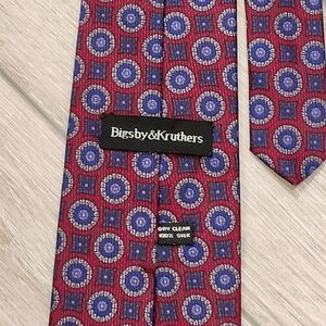 Bigsby & Kruthers next tie burgundy and blue 100% silk Vintage